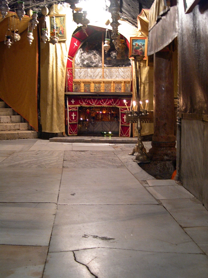 Jeskyně v chrámu Narození v Betlémě. Foto M. Němeček